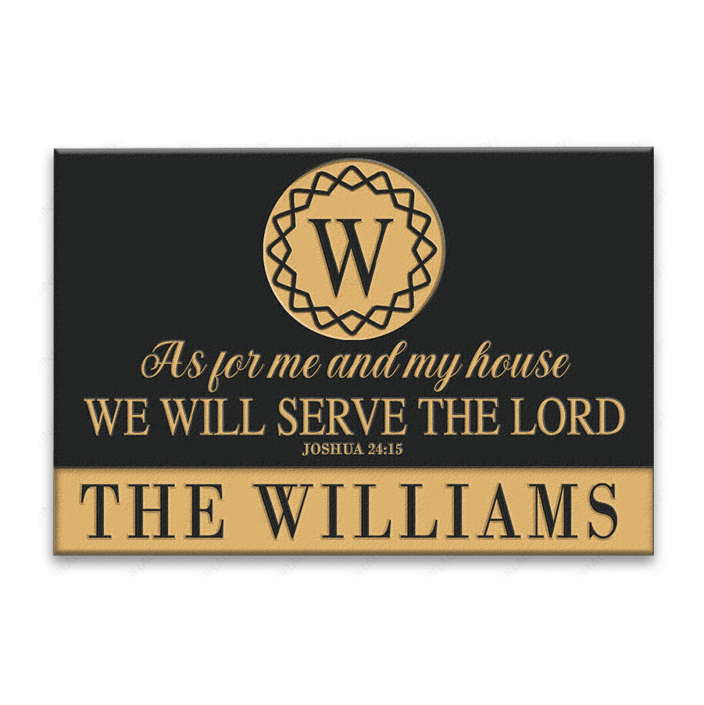 Luvingrace L139 Vintage Monogram Collection As For My House Personalized Doormat