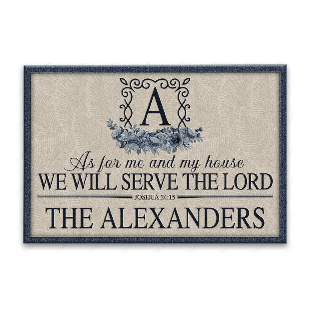 Luvingrace L140 Floral Monogram Collection As For My House Personalized Doormat