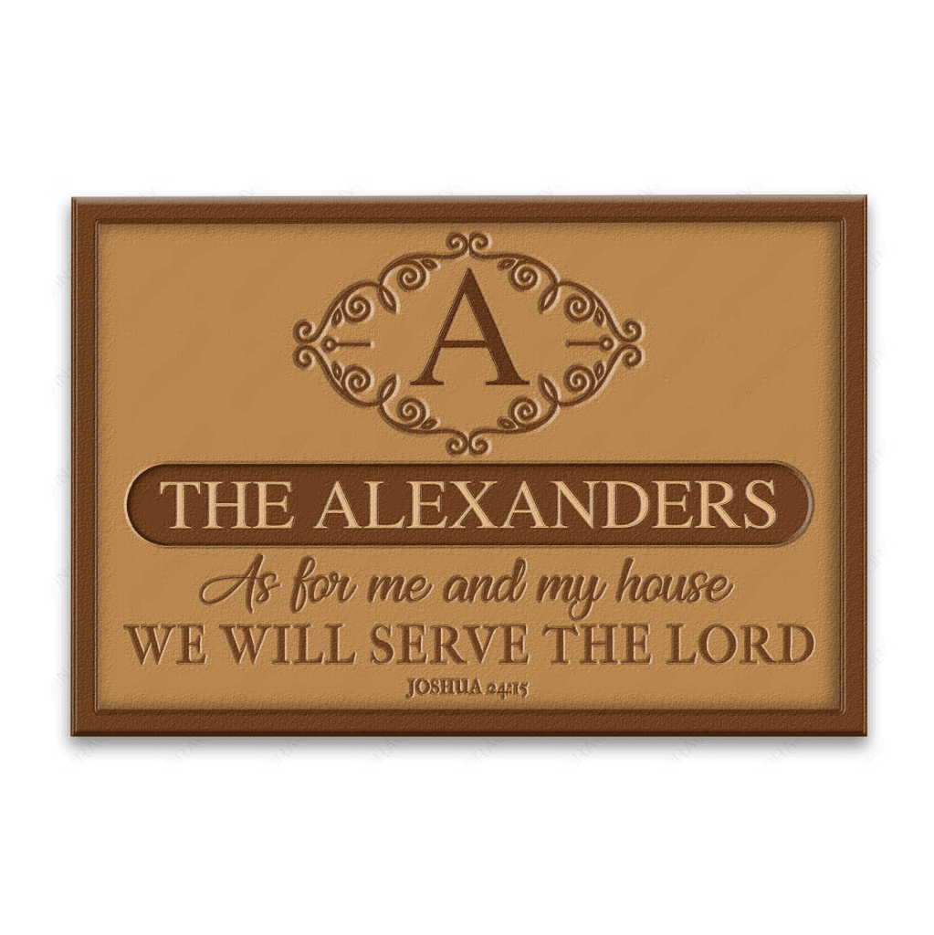 Luvingrace L142 Vintage Monogram Collection As For My House Personalized Doormat