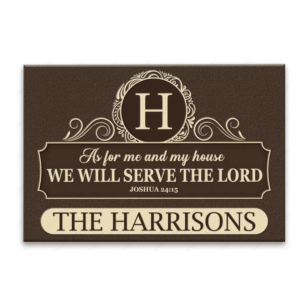 Luvingrace L144 Vintage Monogram Collection As For My House Personalized Doormat