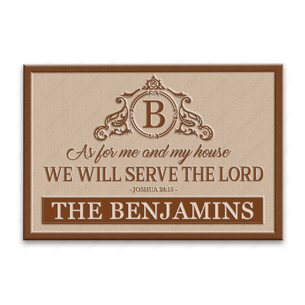 Luvingrace L146 Vintage Monogram Collection As For My House Personalized Doormat