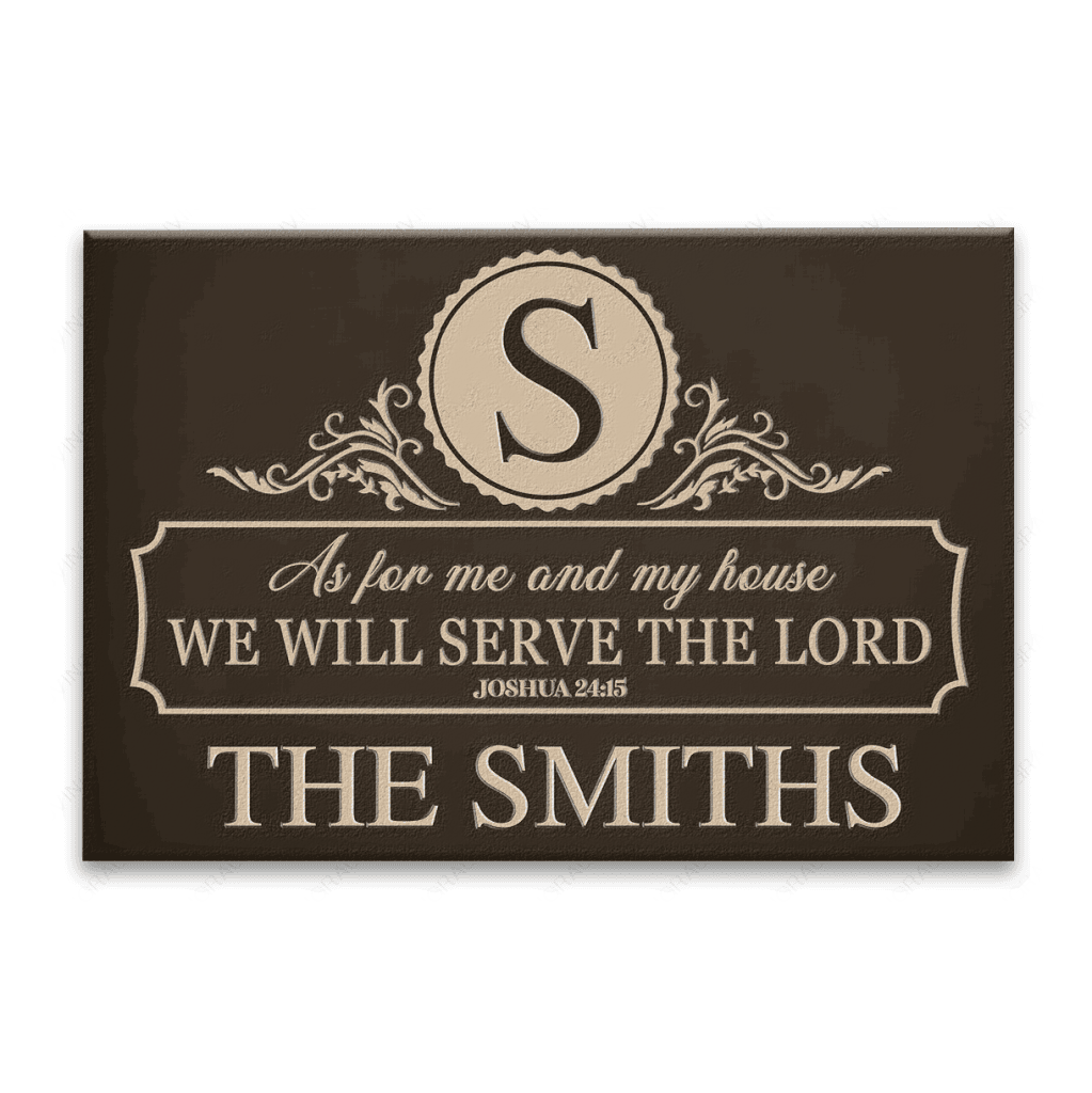 Luvingrace L151 Vintage Monogram Collection As For My House Personalized Doormat