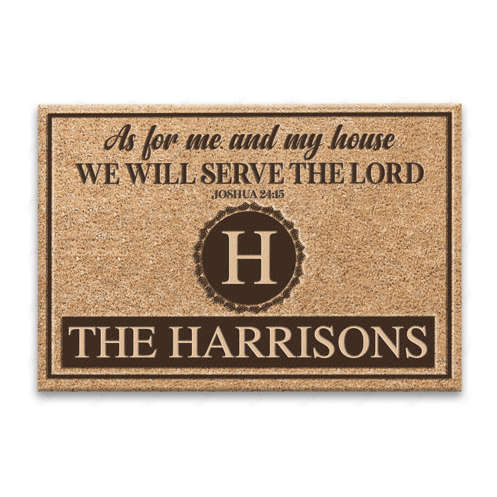 Luvingrace L153 Vintage Monogram Collection As For My House Personalized Doormat