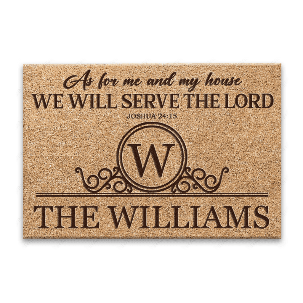 Luvingrace L154 Vintage Monogram Collection As For My House Personalized Doormat