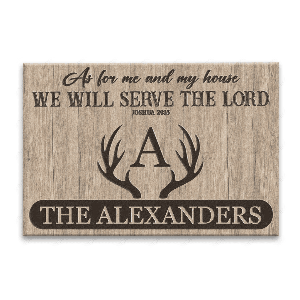 Luvingrace L155 Deer Antlers As For My House Personalized Doormat