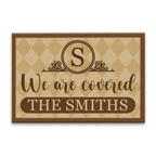 Luvingrace L157 Vintage Monogram Collection We Are Covered Personalized Doormat