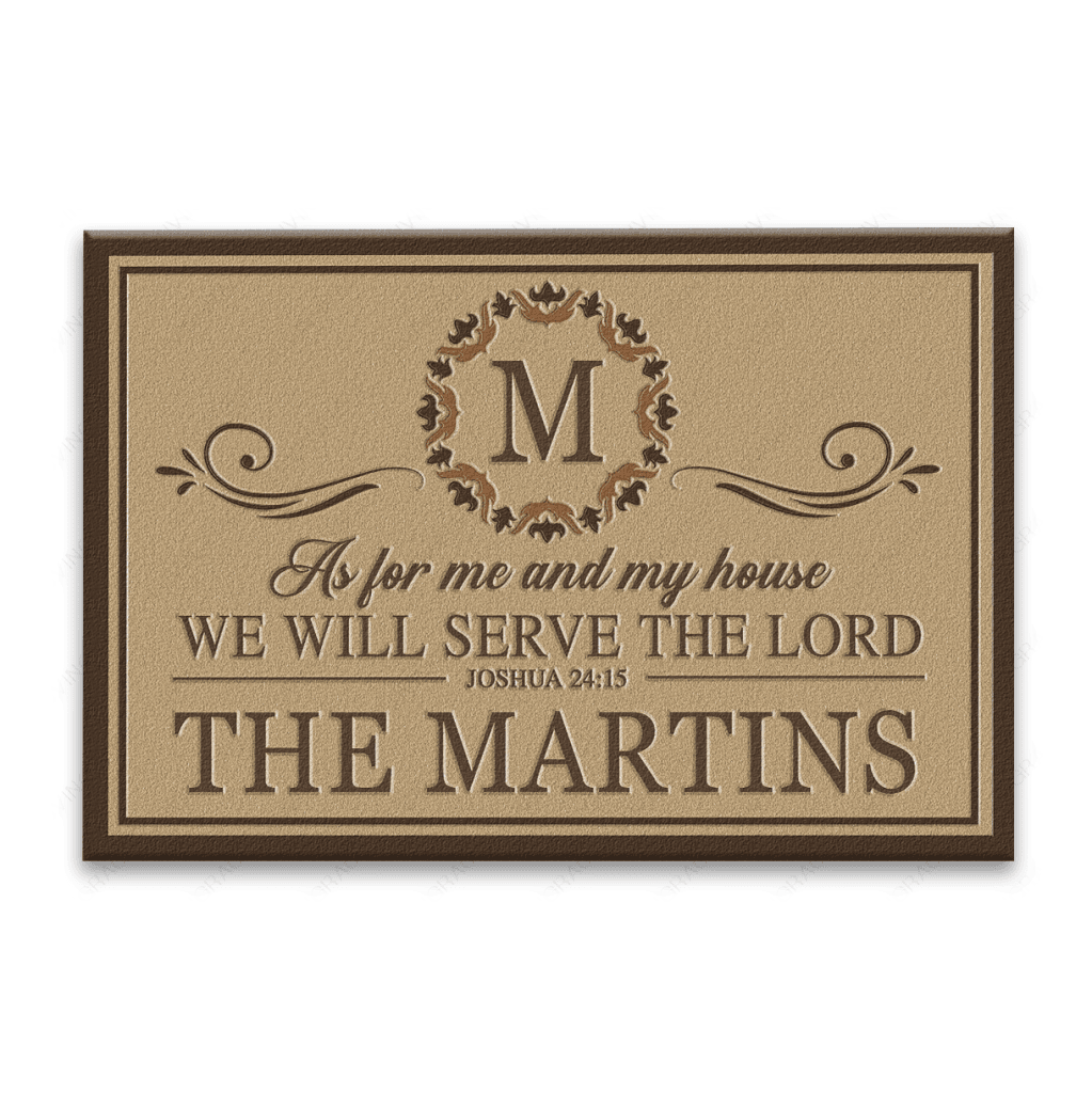 Luvingrace L159 Vintage Monogram Collection As For My House Personalized Doormat
