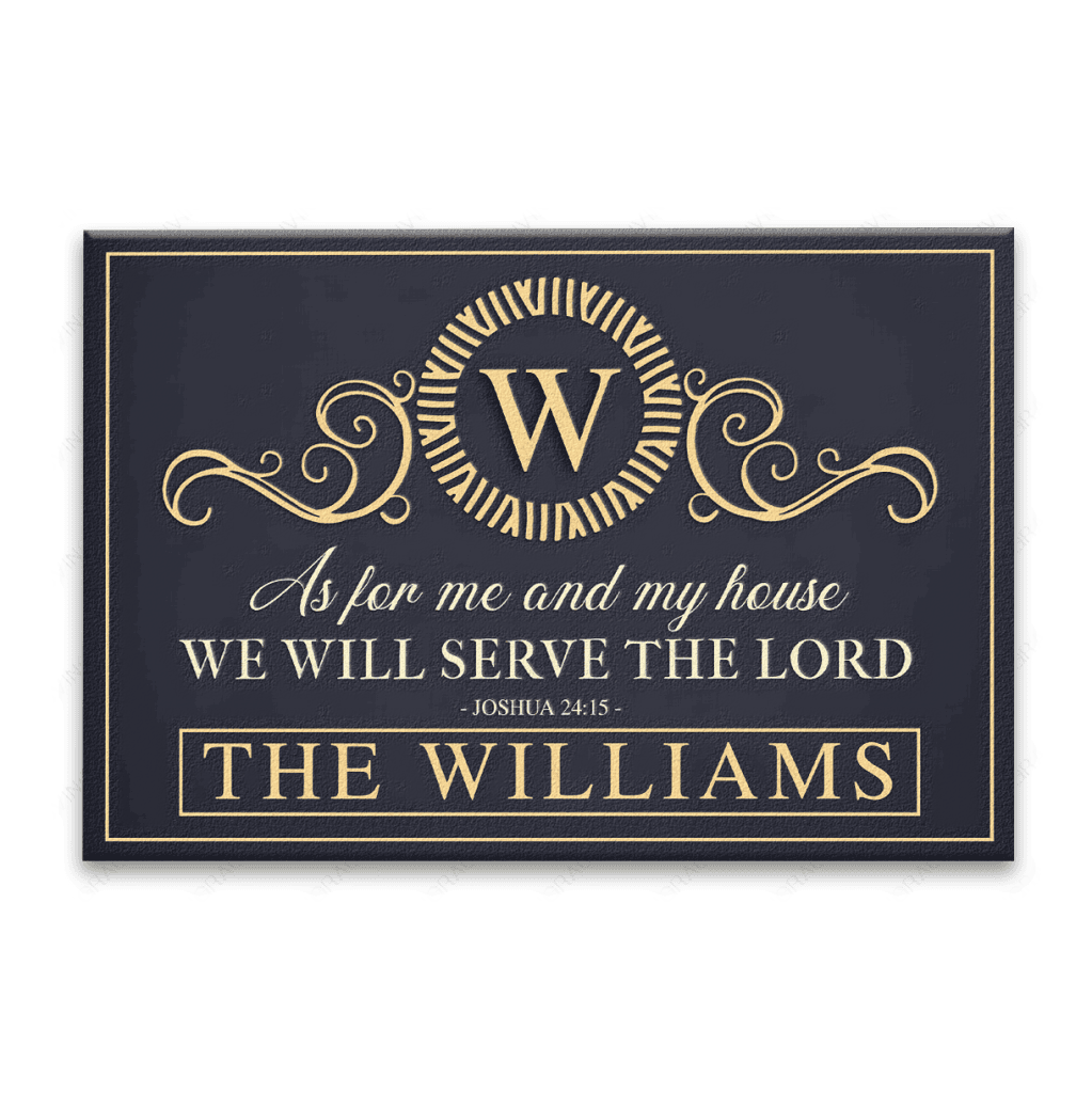Luvingrace L16 Vintage Monogram Collection As For My House Personalized Doormat