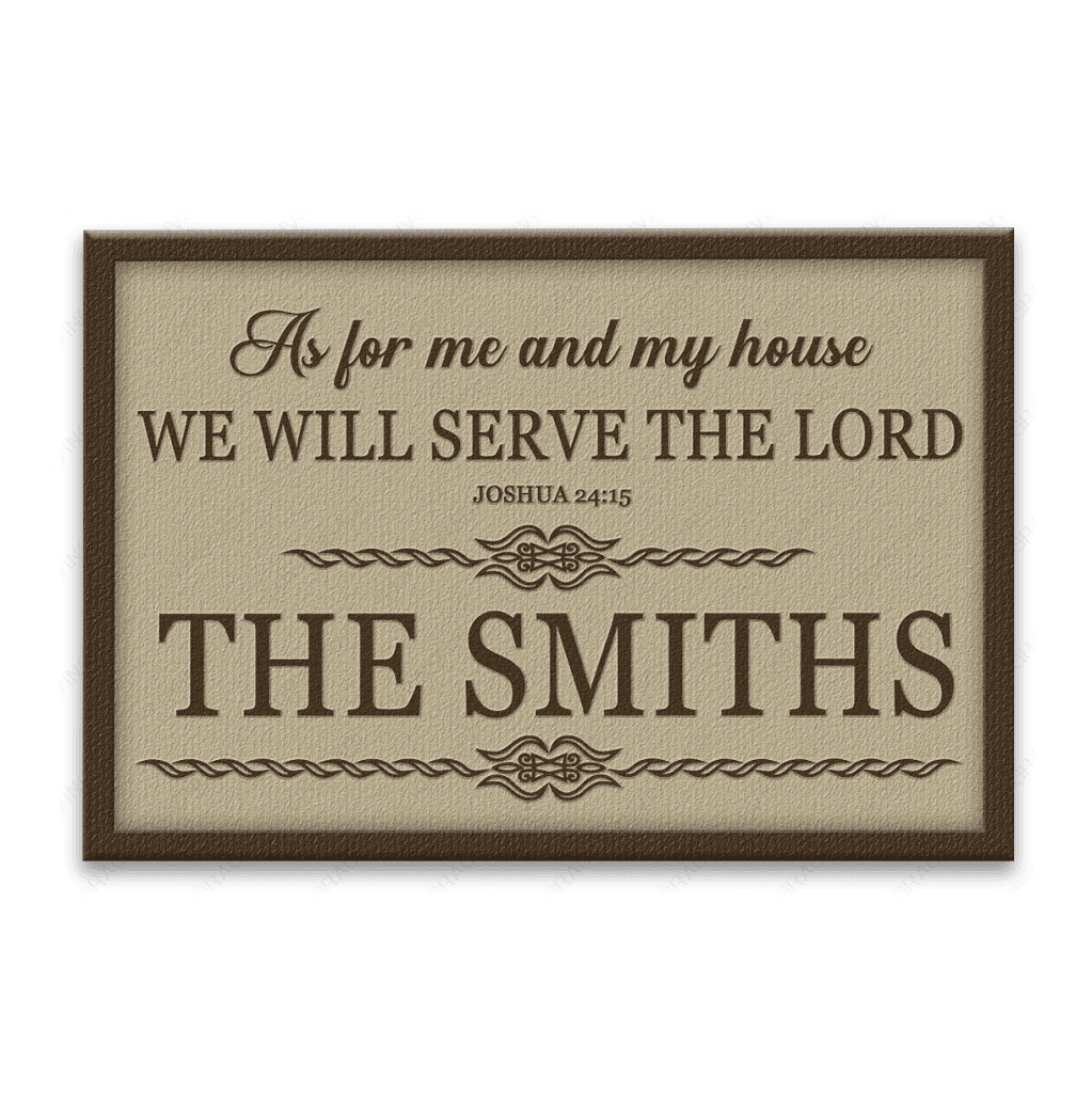 Luvingrace L160 Vintage Monogram Collection As For My House Personalized Doormat