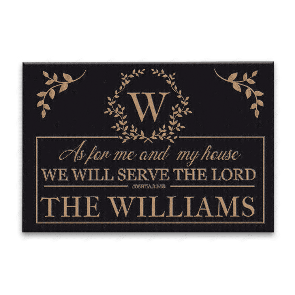 Luvingrace L165 Vintage Monogram Collection As For My House Personalized Doormat