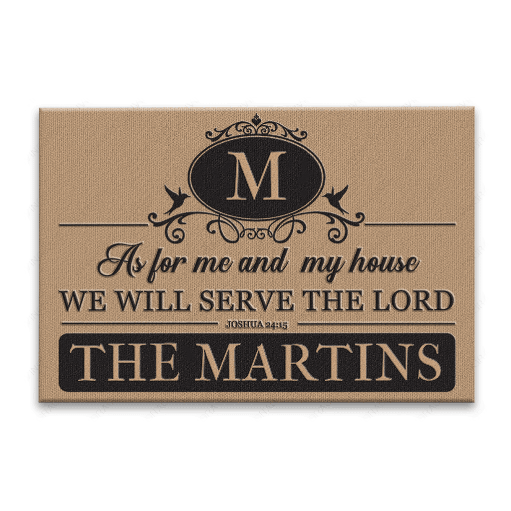 Luvingrace L166 Vintage Monogram Collection As For My House Personalized Doormat