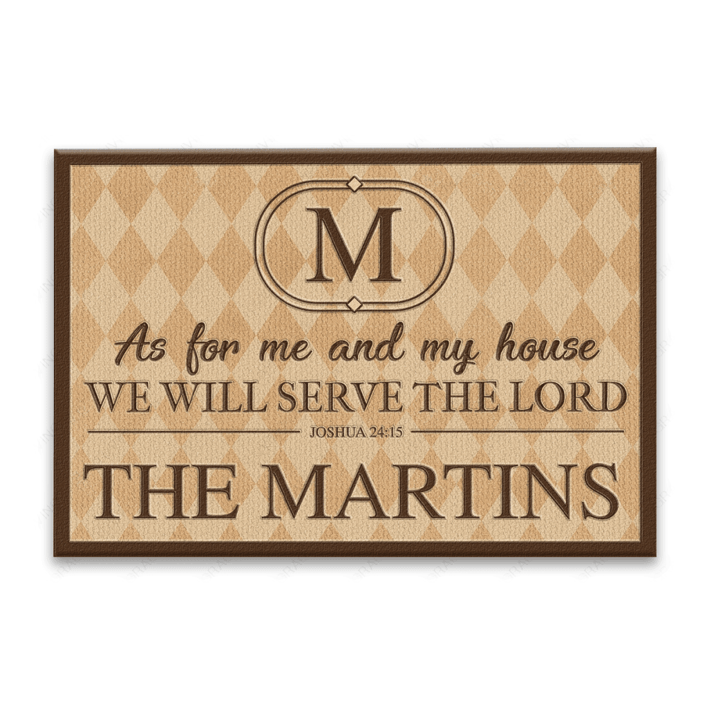 Luvingrace L168 Vintage Monogram Collection As For My House Personalized Doormat