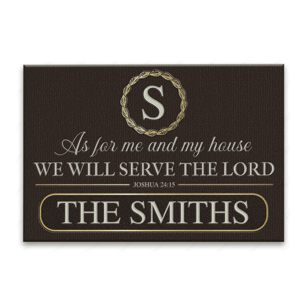 Luvingrace L169 Vintage Monogram Collection As For My House Personalized Doormat