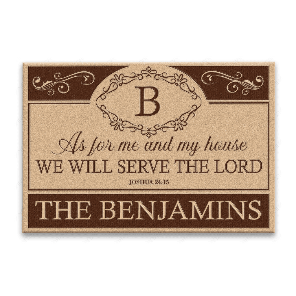 Luvingrace L171 Vintage Monogram Collection As For My House Personalized Doormat