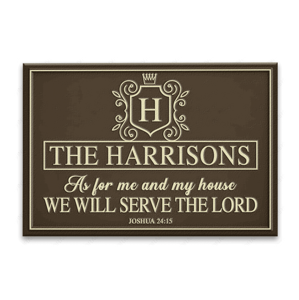 Luvingrace L174 Vintage Monogram Collection As For My House Personalized Doormat
