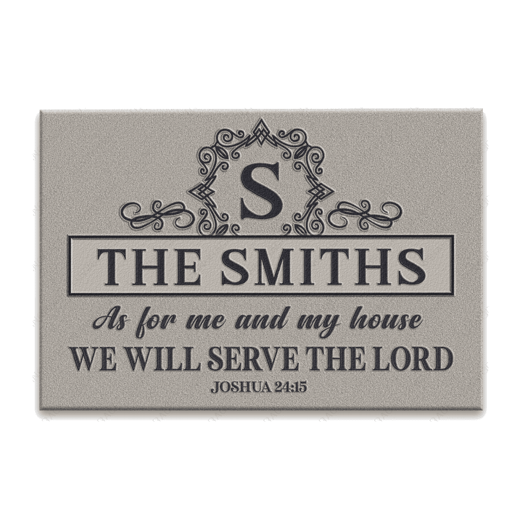 Luvingrace L175 Vintage Monogram Collection As For My House Personalized Doormat