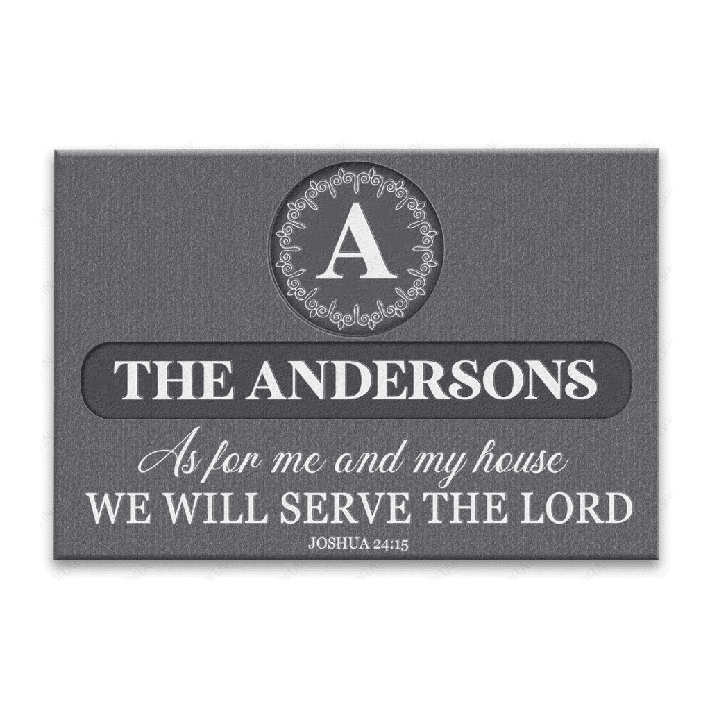 Luvingrace L176 Vintage Monogram Collection As For My House Personalized Doormat
