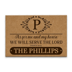 Luvingrace L180 Vintage Monogram Collection As For My House Personalized Doormat