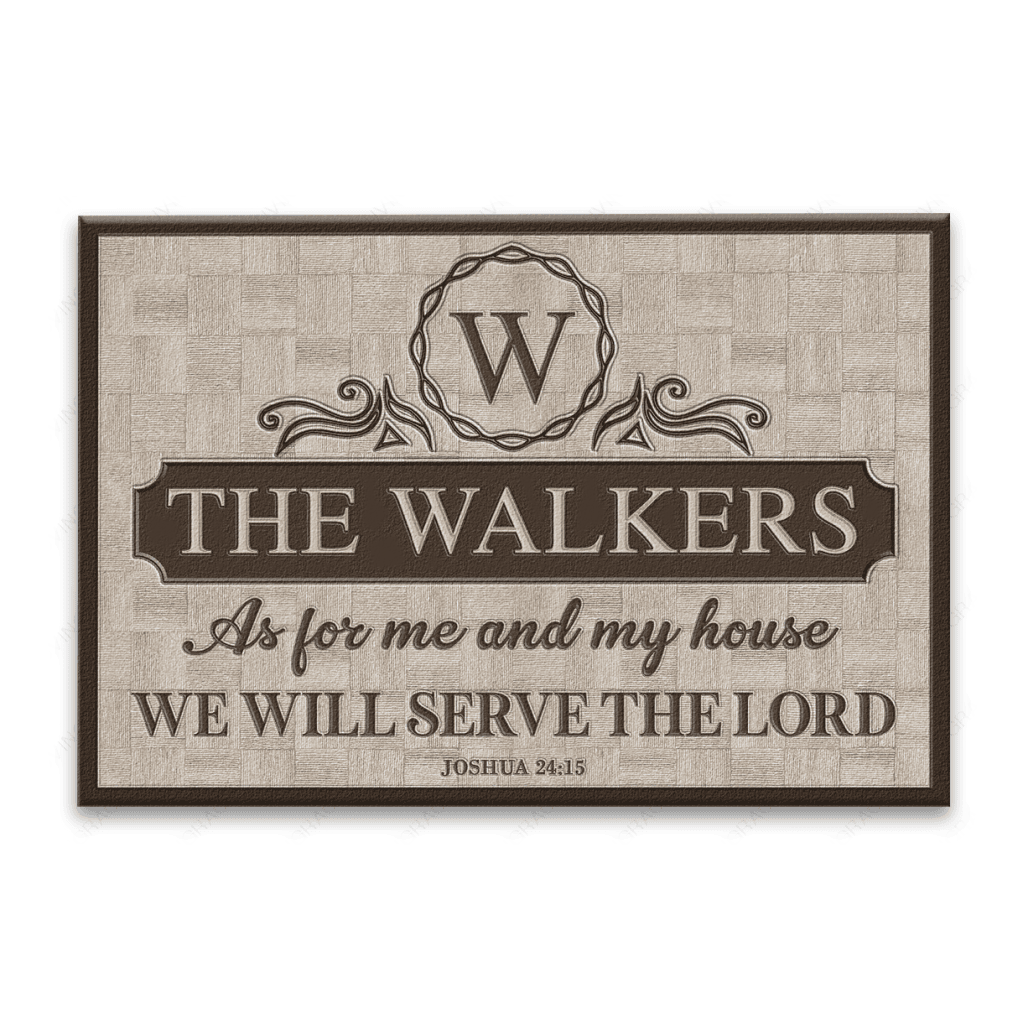 Luvingrace L181 Vintage Monogram Collection As For My House Personalized Doormat