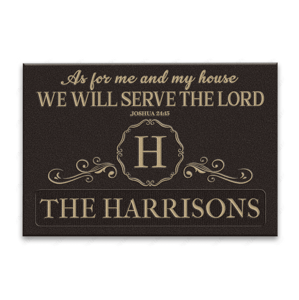 Luvingrace L182 Vintage Monogram Collection As For My House Personalized Doormat
