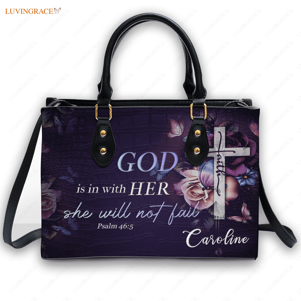 Luvingrace L186 Flowers Butterfly God Is In With Her Personalized Handbag Handbags