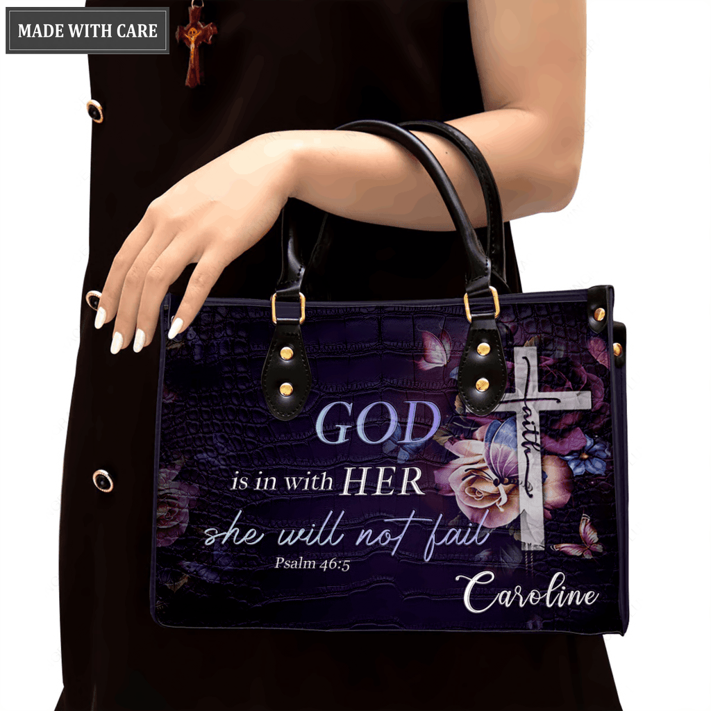 Luvingrace L186 Flowers Butterfly God Is In With Her Personalized Custom Handbag