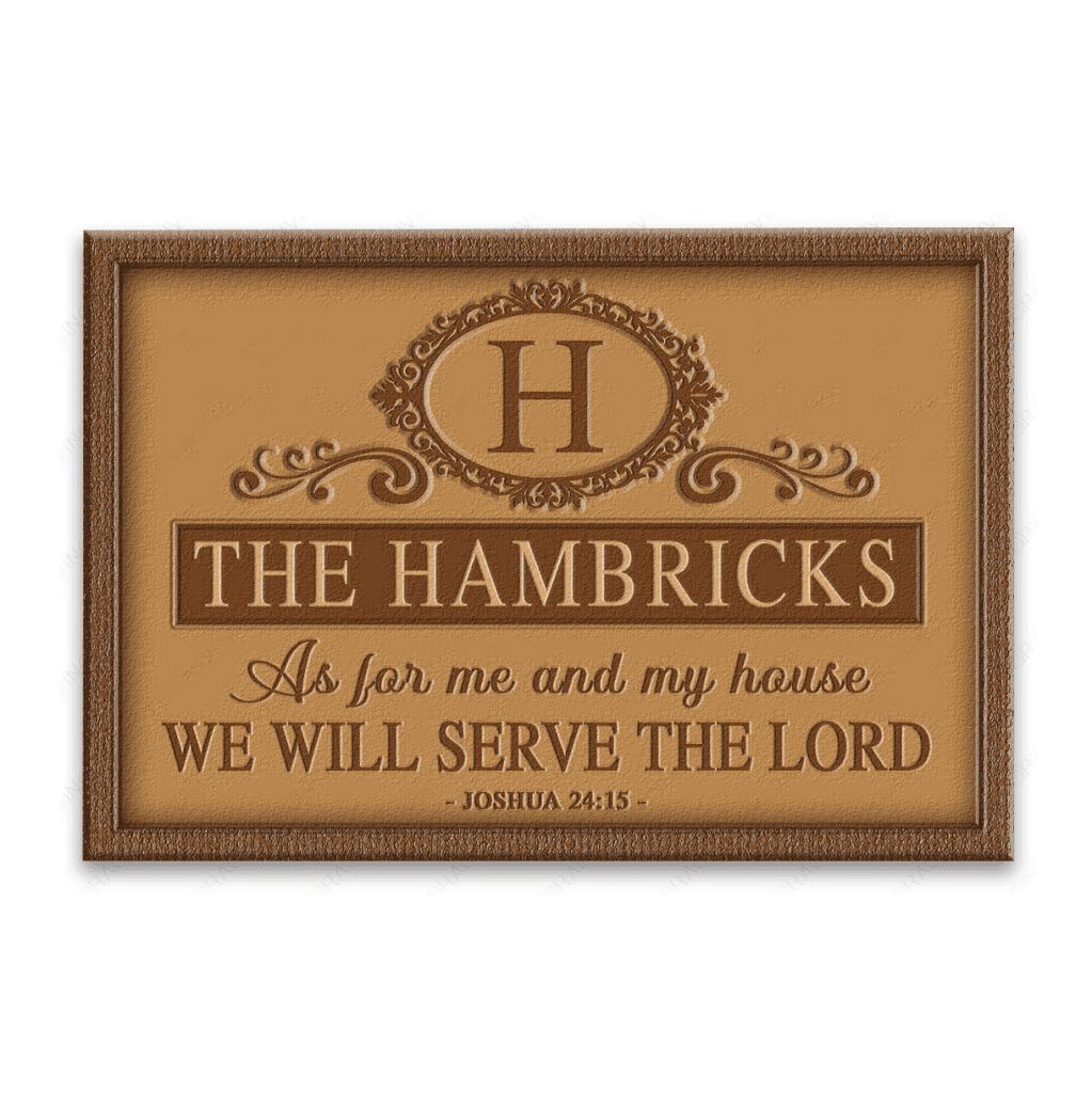 Luvingrace L188 Vintage Monogram Collection As For My House Personalized Doormat