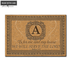 Luvingrace L19 Vintage Monogram Collection As For My House Personalized Doormat