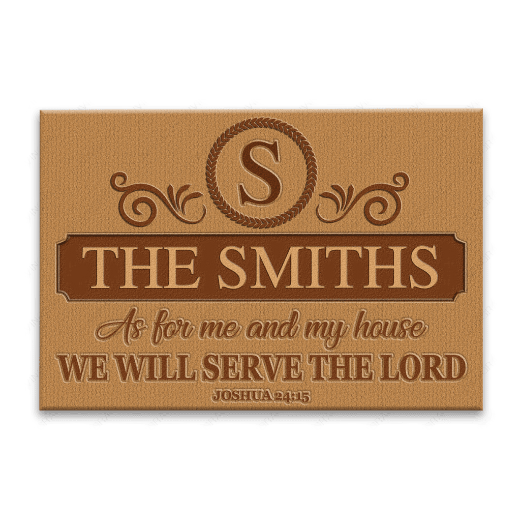 Luvingrace L190 Vintage Monogram Collection As For My House Personalized Doormat