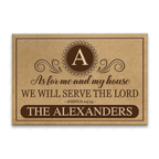Printfamily L191 Vintage Monogram Collection As For My House Personalized Doormat