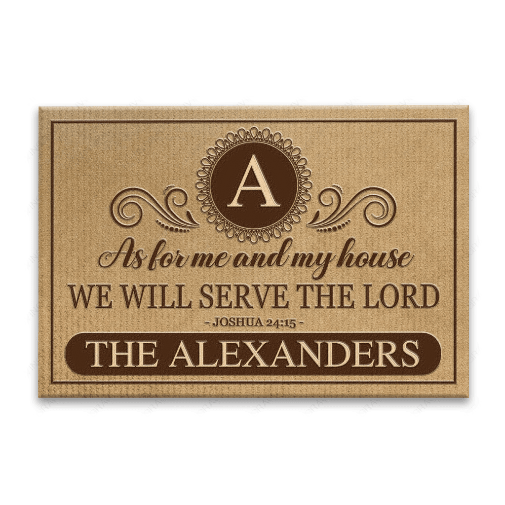Luvingrace L191 Vintage Monogram Collection As For My House Personalized Doormat