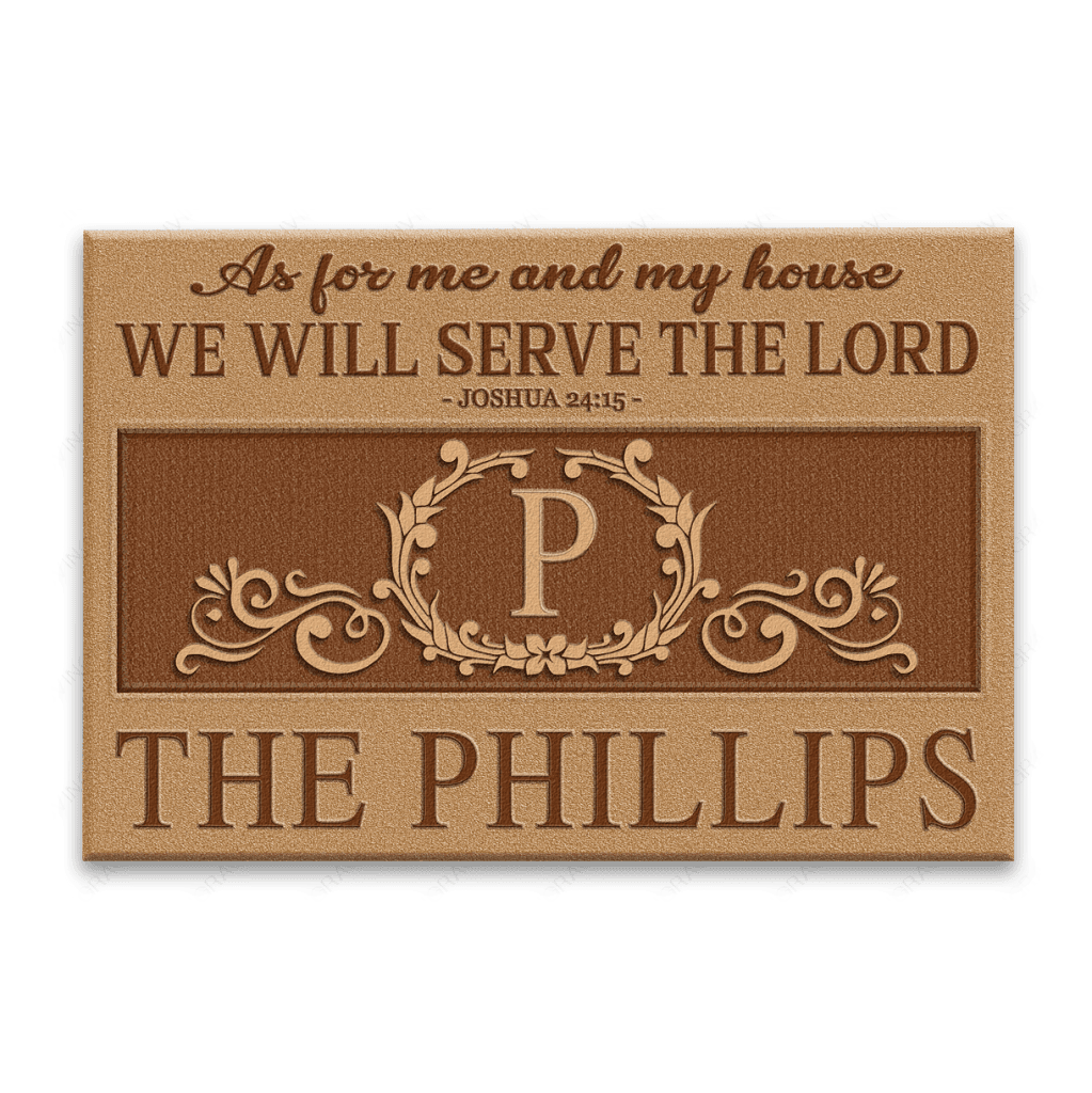 Luvingrace L192 Vintage Monogram Collection As For My House Personalized Doormat