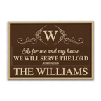 Printfamily L193 Vintage Monogram Collection As For My House Personalized Doormat