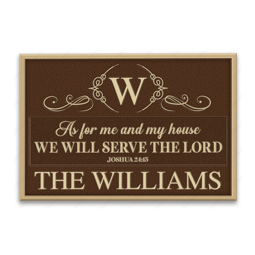 Luvingrace L193 Vintage Monogram Collection As For My House Personalized Doormat