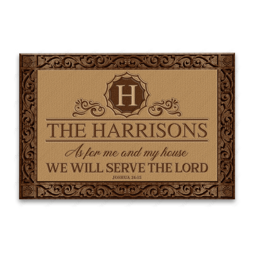 Luvingrace L195 Vintage Monogram Collection As For My House Personalized Doormat