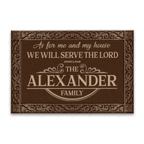 Printfamily L196 Vintage Monogram Collection As For My House Personalized Doormat
