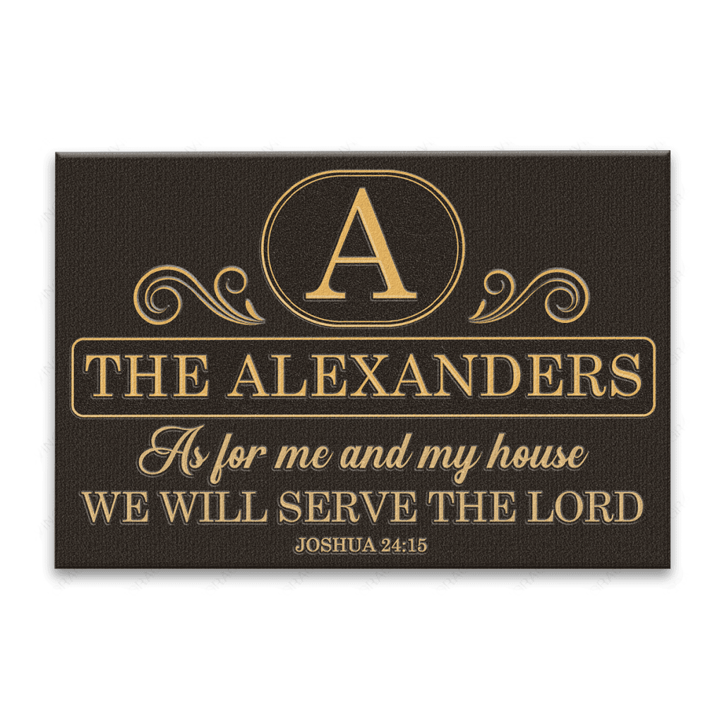 Luvingrace L197 Vintage Monogram Collection As For My House Personalized Doormat