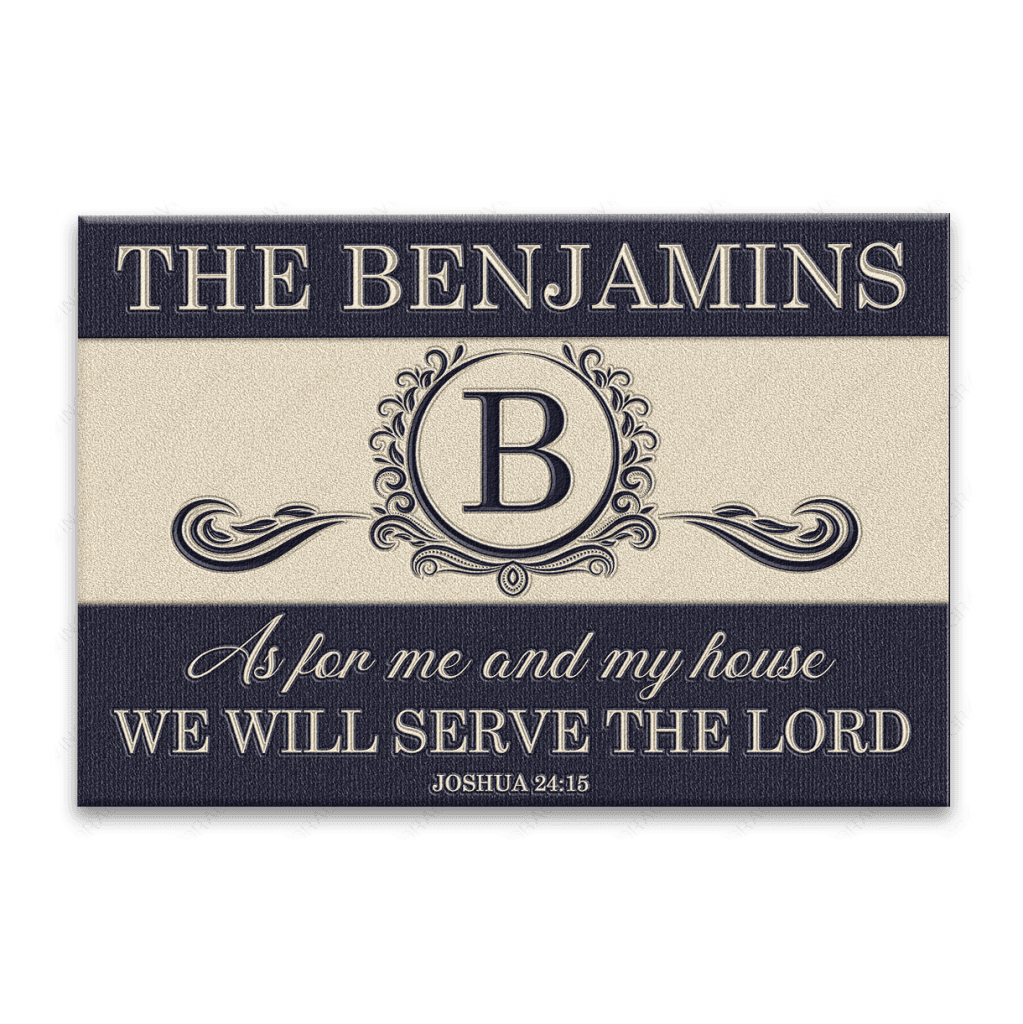 Luvingrace L198 Vintage Monogram Collection As For My House Personalized Doormat