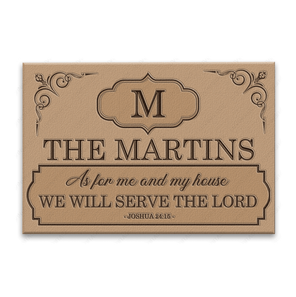 Luvingrace L199 Vintage Monogram Collection As For My House Personalized Doormat