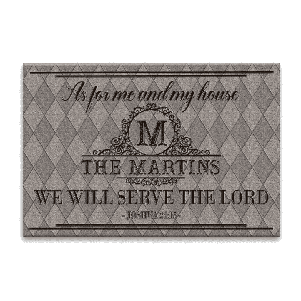 Luvingrace L20 Vintage Monogram Collection As For My House Personalized Doormat