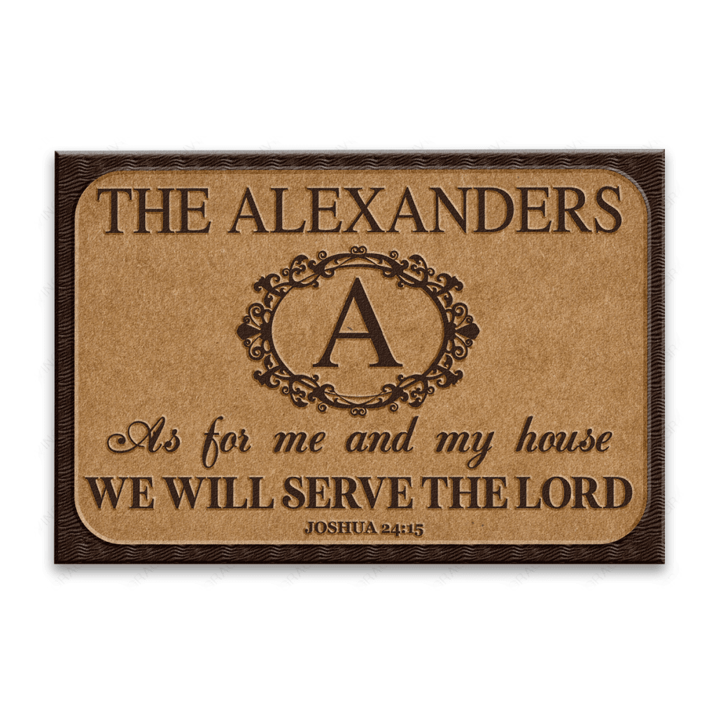 Luvingrace L201 Vintage Monogram Collection As For My House Personalized Doormat