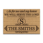 Printfamily L203 Vintage Monogram Collection As For My House Personalized Doormat
