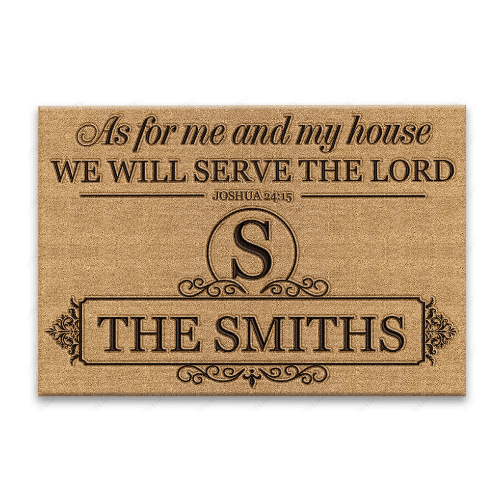 Luvingrace L203 Vintage Monogram Collection As For My House Personalized Doormat