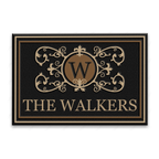 Luvingrace L204 Royal Vintage Monogram Collection Family Name Personalized Doormat
