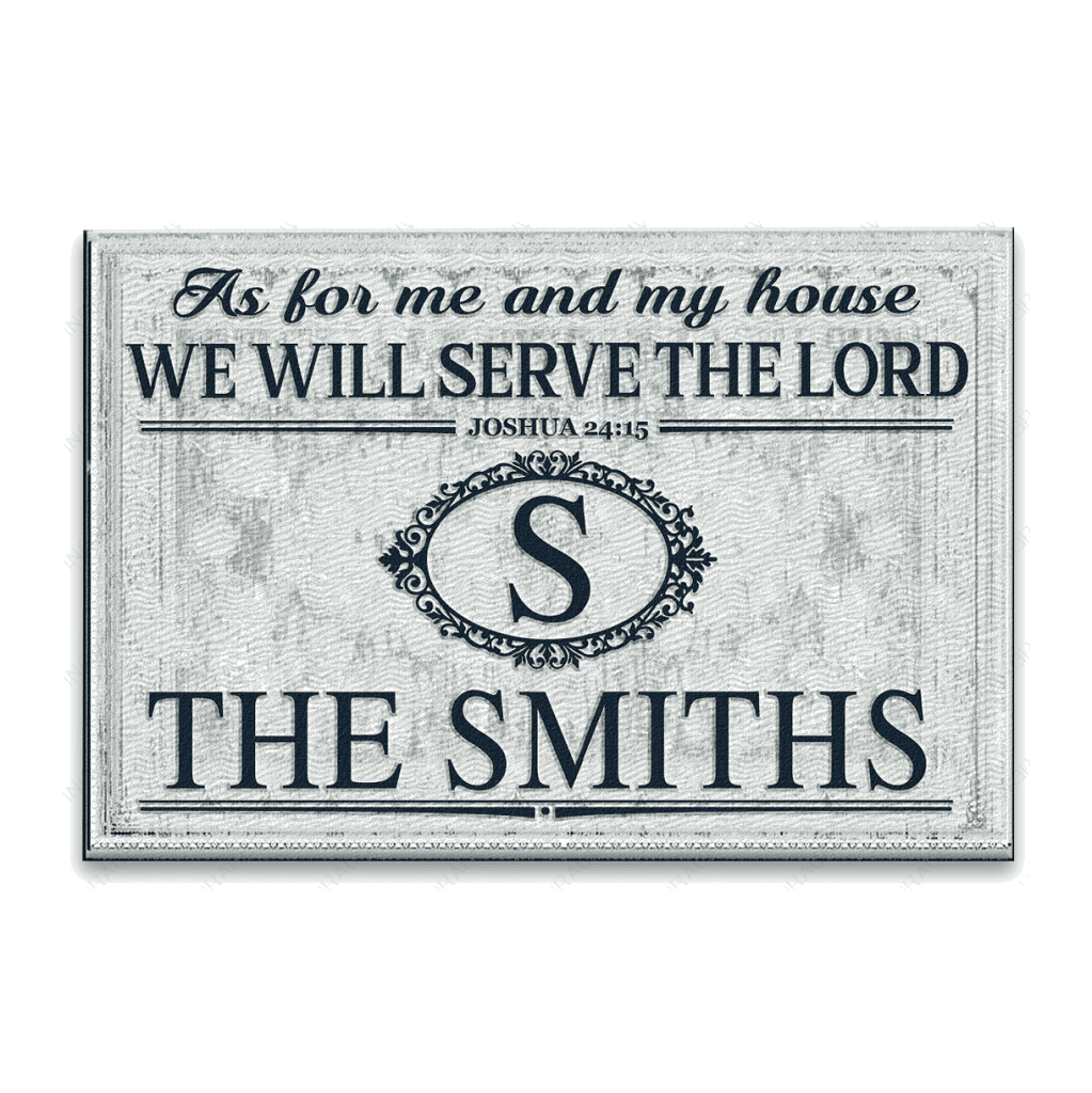 Luvingrace L206 Vintage Monogram Collection As For My House Personalized Doormat