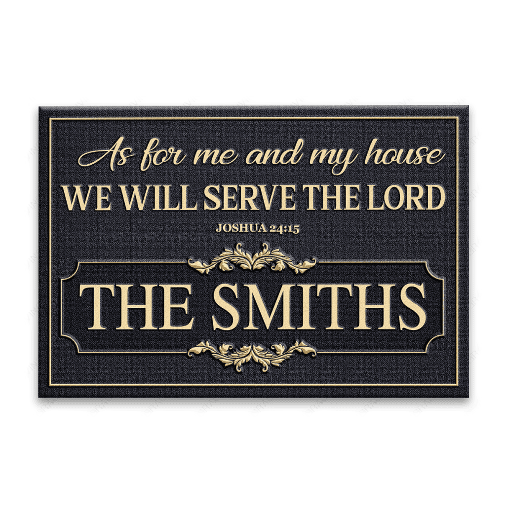 Luvingrace L207 Vintage Monogram Collection As For My House Personalized Doormat