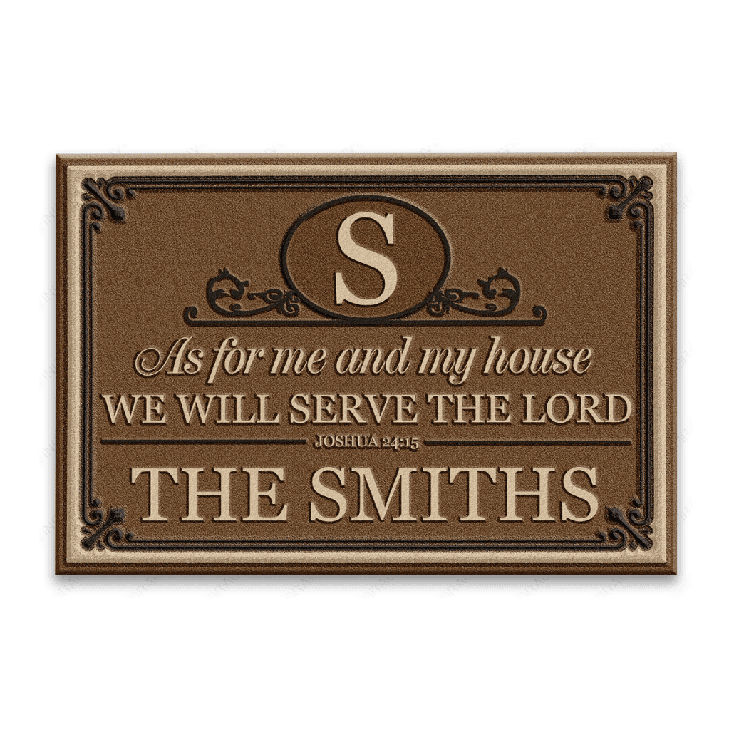 Luvingrace L208 Vintage Monogram Collection As For My House Personalized Doormat