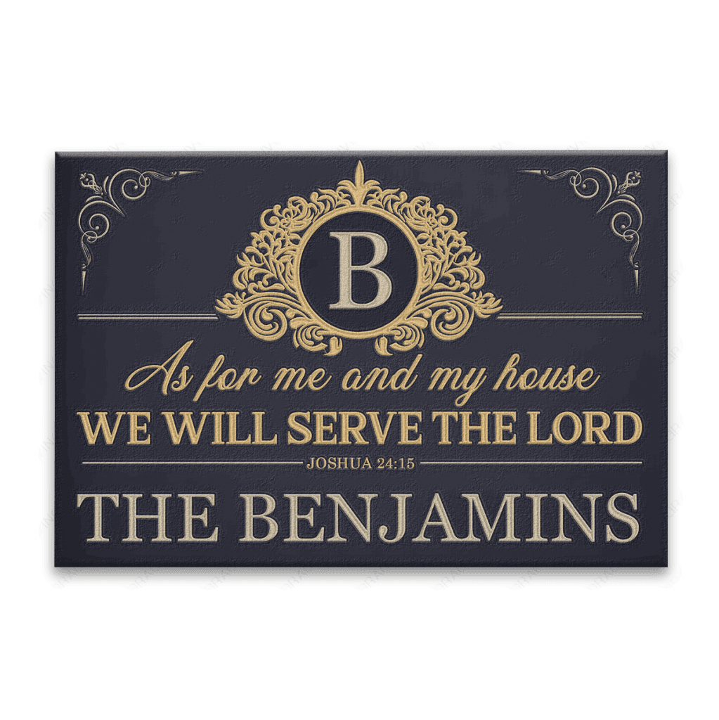 Luvingrace L209 Vintage Monogram Collection As For My House Personalized Doormat