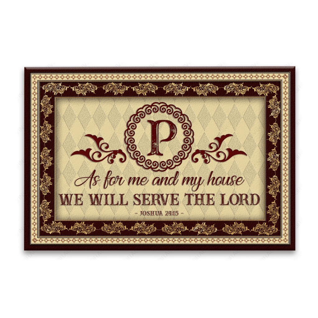 Luvingrace L21 Vintage Monogram Collection As For My House Personalized Doormat