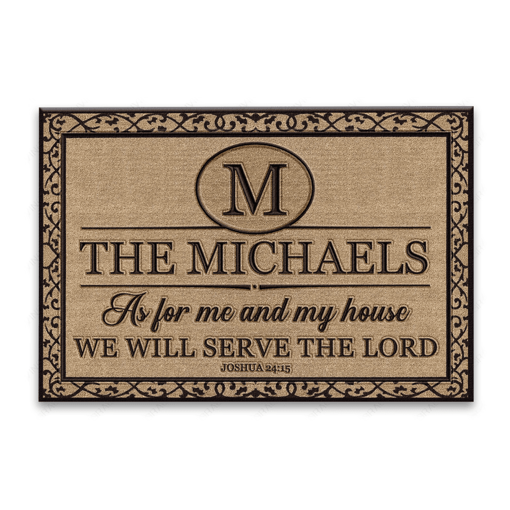 Luvingrace L213 Elegant Vintage Monogram Collection As For My House Personalized Doormat